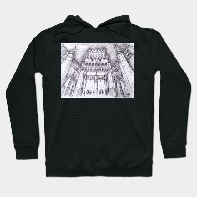 Claustro da Torre de Belém. cloister view to the tower. Lisbon Hoodie by terezadelpilar